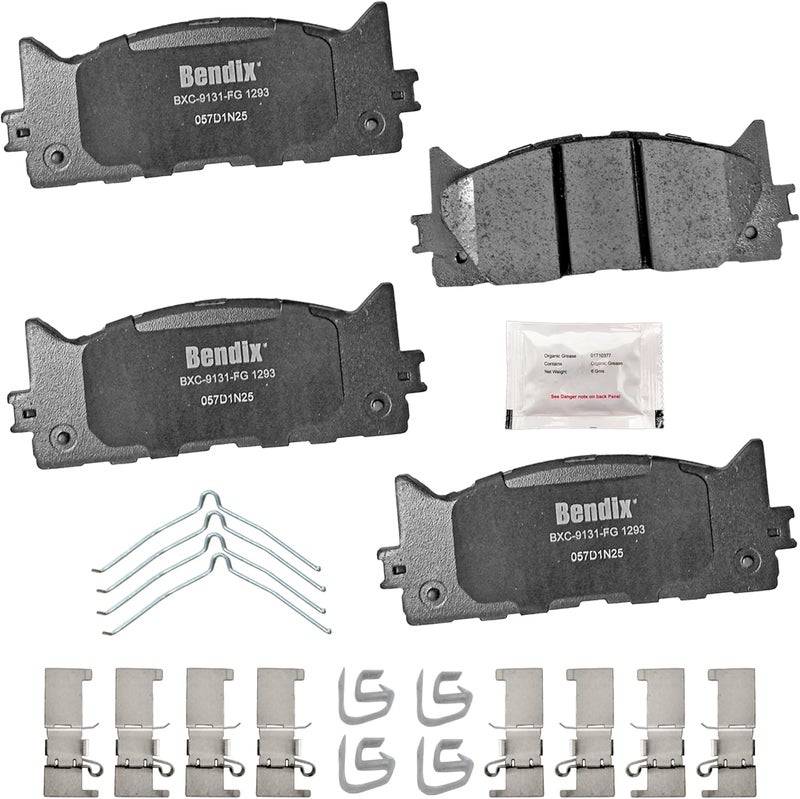 Bendix Priority1 CFC1293 Ceramic Front Brake Pads for Lexus ES300h 2018-2013, ES350 2018-2007, Toyota Avalon 2018-2008, Camry 2017-2007 - Image 1